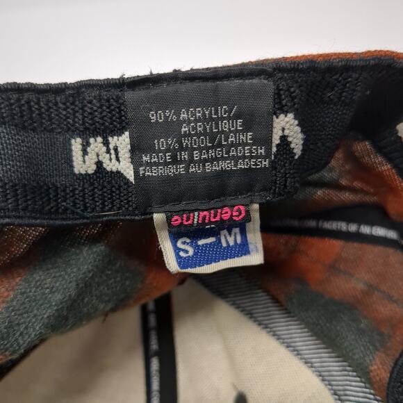 Volcom Fitted Baseball Cap Multicolor M Embroidered Vented Holes 6 Panel Plaid - Picture 9 of 9